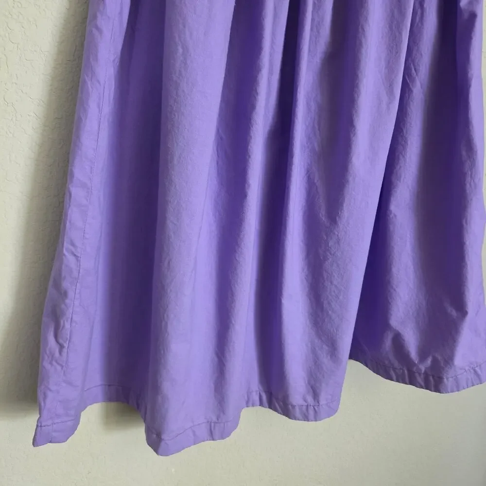 Handmade Purple Lavender Midi Skirt Womens Medium Elastic Waist A-Line Prairie